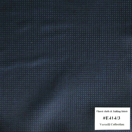 E-414/3 Vercelli V9 - Vải Suit 95% Wool - Xanh Dương Trơn